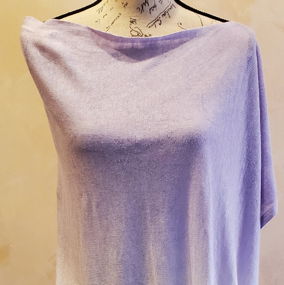 LILLY PULITZER MARIN OMBRE SWEATER WRAP FRINGED LILAC VERBEN BEACH BLISS ONE SIZ
